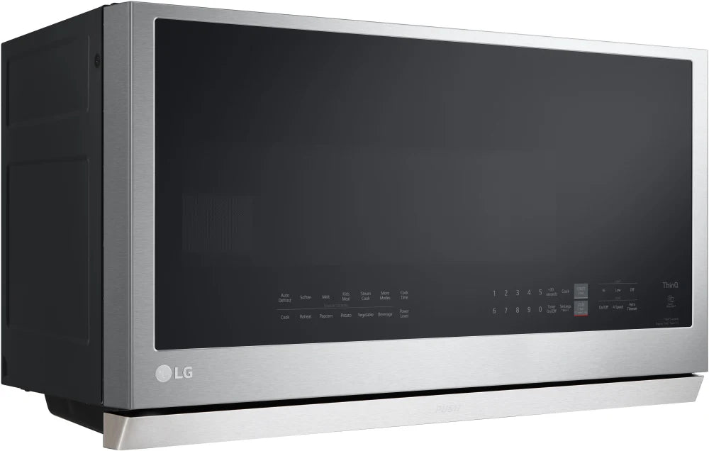 LG - 2.1 cu. ft. 30 in. Width PrintProof Stainless Steel 1,050-Watt Smart Over-the-Range Microwave Oven with ExtendaVent 2.0 - MVEL2137F