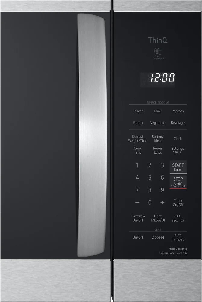 LG - 1.8 cu. ft. 30 in. W Smart Over the Range Microwave Oven with EasyClean in PrintProof Stainless Steel 1000-Watt - MVEM1825F