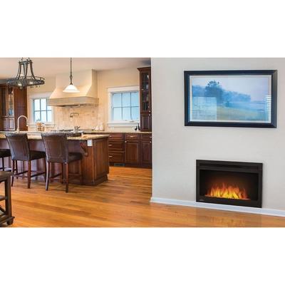 Napoleon Built-In Electric Fireplace Cinema™Glass Electric Fireplace, Glass Front, Powder Coated Black Finish