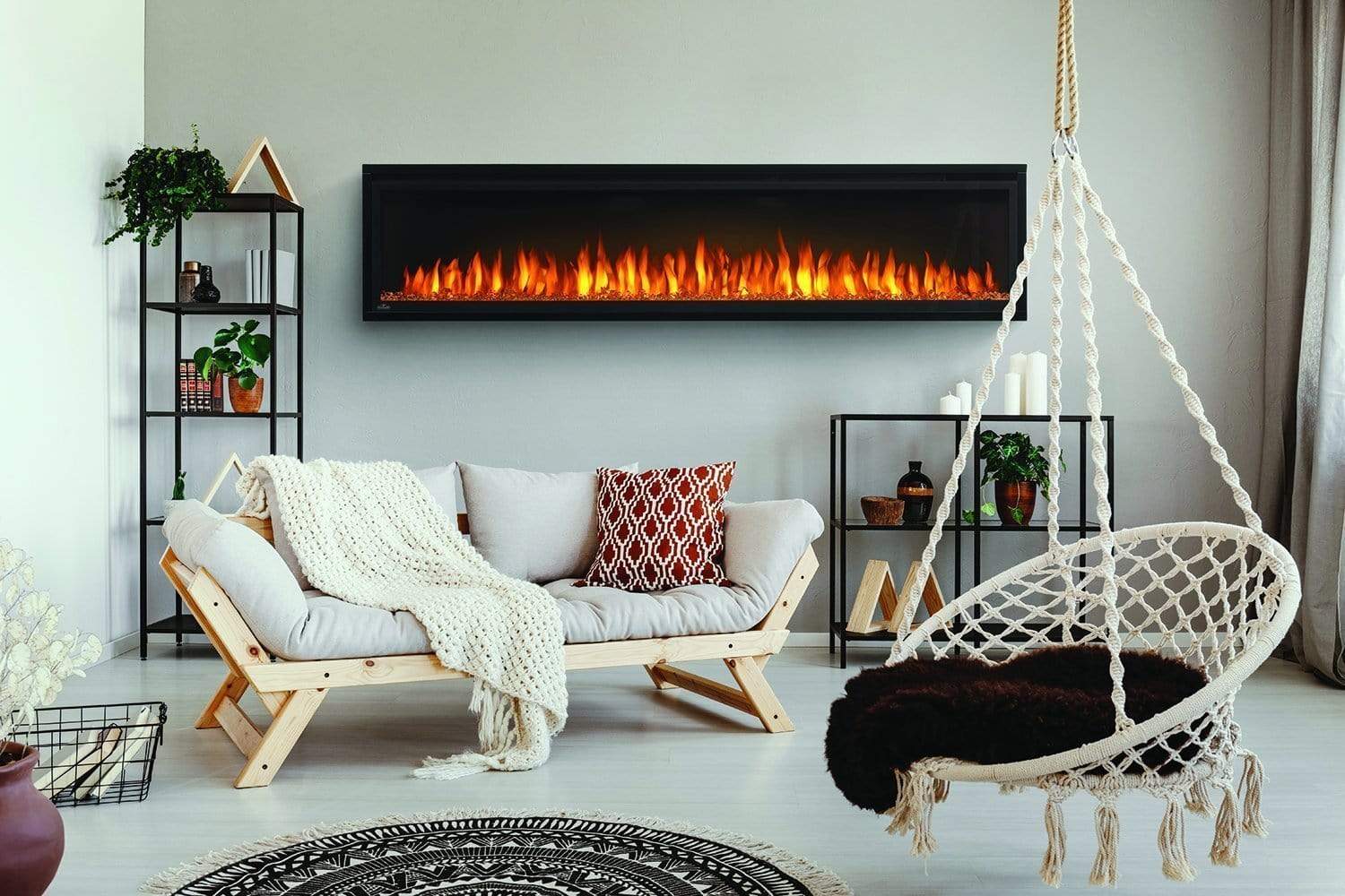 Napoleon Built-In Electric Fireplace Entice™ Electric Fireplace, Glass Front, Black