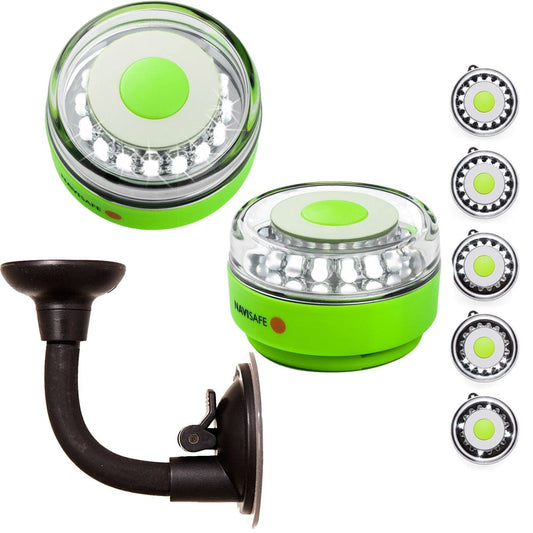 Navisafe Navigation Lights Navisafe Portable Navilight 360 2NM Rescue - Glow In The Dark - Green w/Bendable Suction Cup Mount [010KIT2]