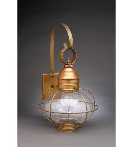 Northeastern Lantern Wall Mount Onion 1 Light 21 inch Dark Brass Outdoor Wall Lantern in Clear Glass Scroll, Medium