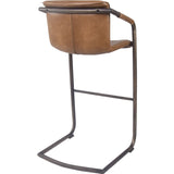 NPD Barstool NPD - Indy PU Bar Stool w/ Arms Rubbed Gold Frame | 1060003-215