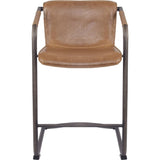 NPD Furniture Antique Cigar Brown NPD - Indy PU Counter Stool w/ Arms Rubbed Gold Frame | 1060004-21X