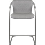 NPD Furniture Antique Graphite Gray NPD - Indy PU Counter Stool w/ Arms Rubbed Gold Frame | 1060004-21X