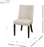 NPD Furniture NPD - New Paris Fabric Dining Side Chair Dark Brown Legs, Rice | 398236-RI-DB