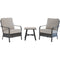 Hanover - Oakmont 3 Piece Conversation Set With  2 Woven Club Chairs and 22" Side Table - 	Cast Ash/Gunmetal - OAKMONT3PC-ASH