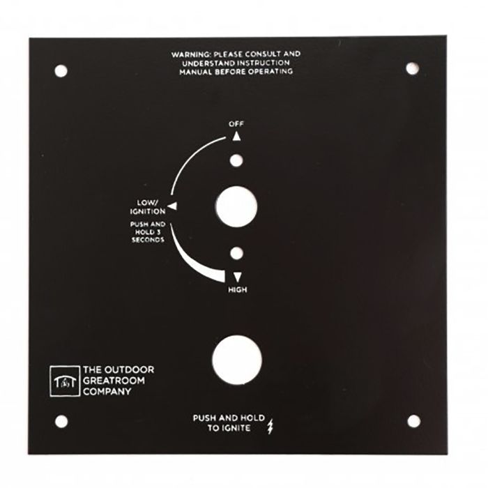 Outdoor Greatroom - 6.375" x 6.375" Square Control Panel for Crystal Fire Plus Gas Burners - VCSV-CP-SQ