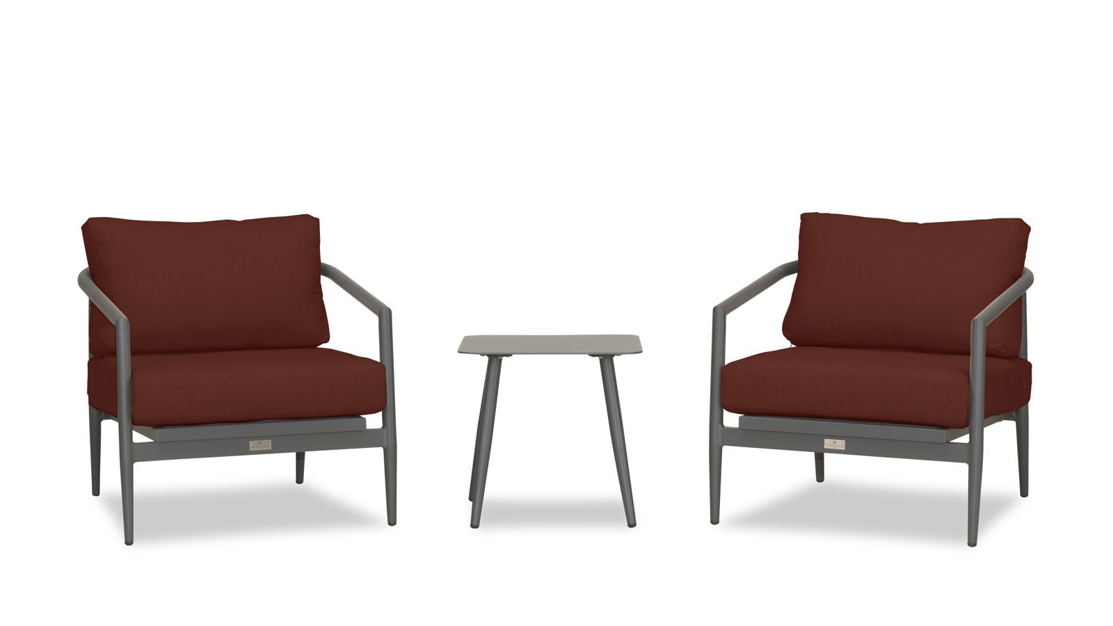 Harmonia Living -  Olio 3 Piece Club Chair Set - Slate/Pebble Gray | OLIO-SL-PG-SET104