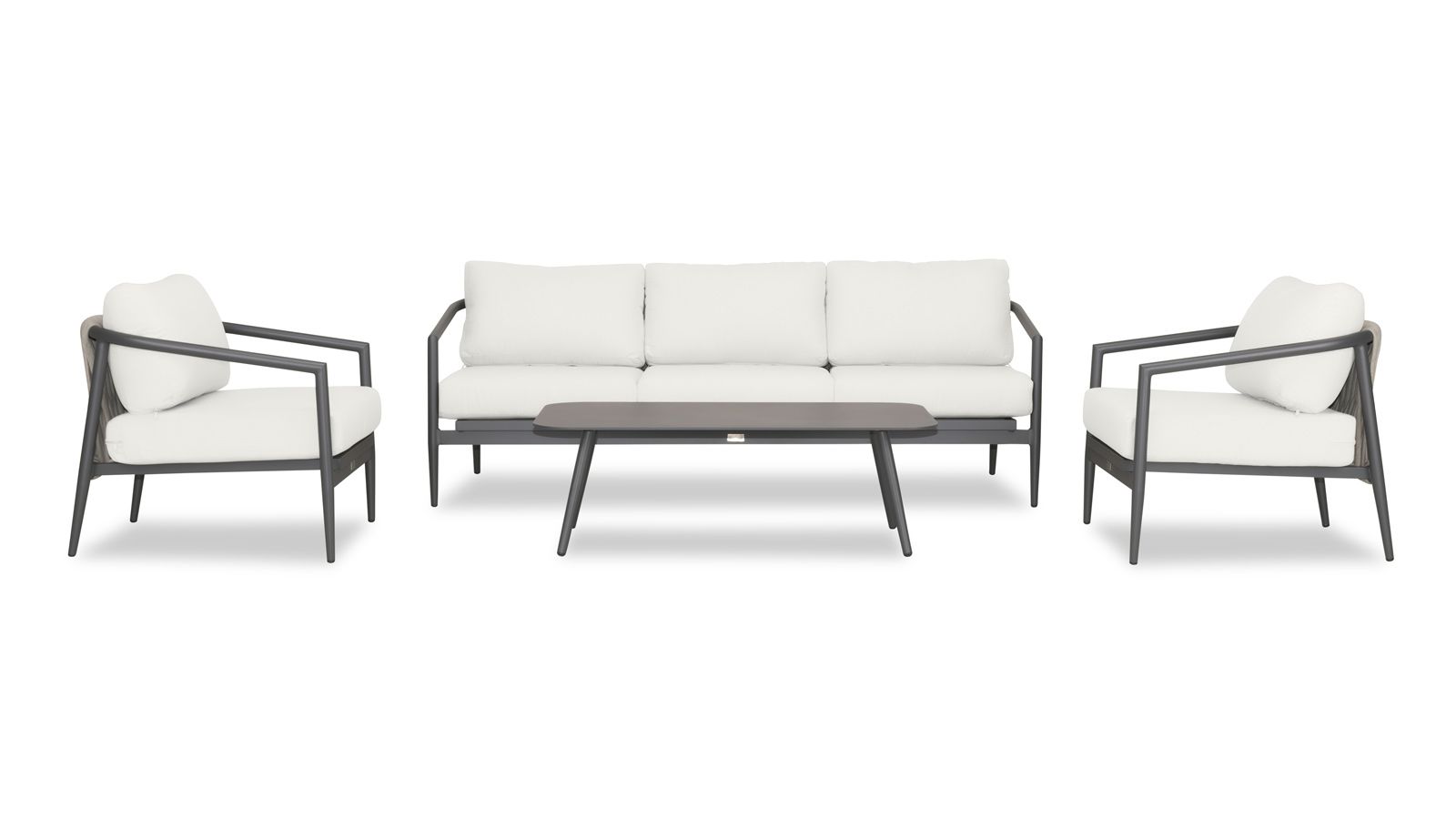Harmonia Living -  Olio 4 Piece Sofa Set - Slate/Pebble Gray | OLIO-SL-PG-SET135