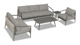 Harmonia Living - Olio 5 Piece Sofa Set - Slate/Pebble Gray | OLIO-SL-PG-SET136