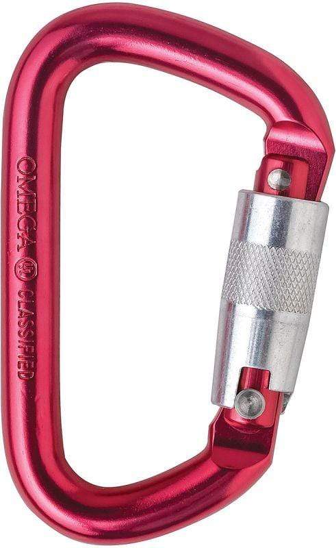 OMEGA PACIFIC Work & Rescue > Omega Carabiners TL RED NFPA OMEGA 1/2" MODIFIED "D" ALUMINUM