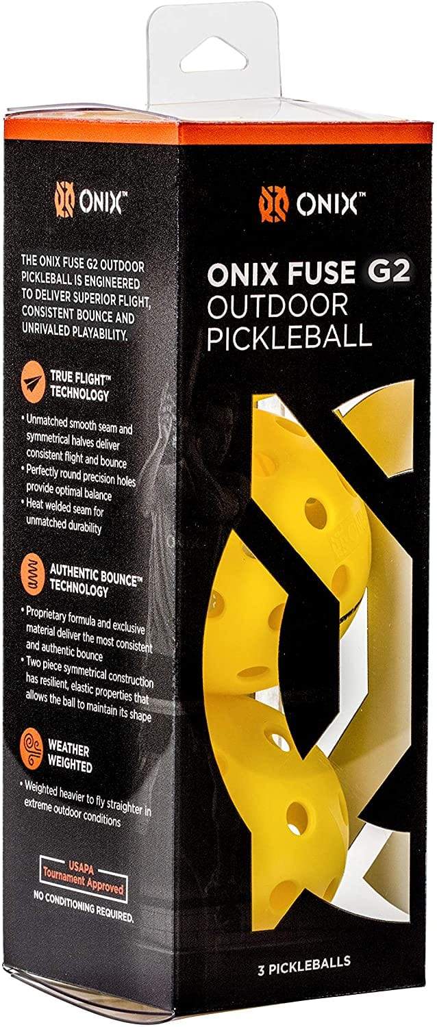 ONIX Pickleball Fuse G2 Outdoor Yellow 3-Pack