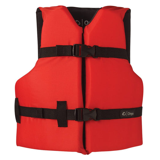 Onyx Outdoor Personal Flotation Devices Onyx Nylon General Purpose Life Jacket - Youth 50-90lbs - Red [103000-100-002-12]