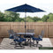 Outdoor Dining Set Hanover MCLRUMB9-NVY Montclair 108 Inch 9-Feet Market Outdoor Umbrella - Navy and Brown