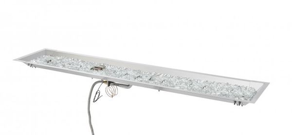 Outdoor Greatroom - Outdoor Greatroom Company 108 Inch Linear Crystal Fire Plus Gas Burner - Electronic - CFP12108DSING