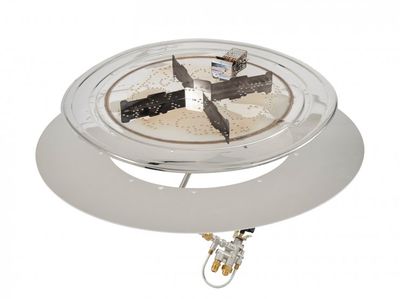 Outdoor Greatroom - 48" Round Crystal Fire Plus Gas Burner Insert and Plate Kit with Direct Spark Ignition (NG) - BP48RDDSING-A