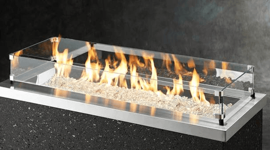 Outdoor Greatroom Fire Pit Table Accessories 12" x 42" Glass Guard (GLASS GUARD-1242)
