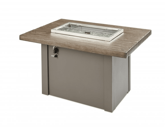 Outdoor Greatroom Fire Pits Driftwood Havenwood Rectangular Gas Fire Pit Table with Grey Base