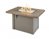 Outdoor Greatroom Fire Pits Driftwood Havenwood Rectangular Gas Fire Pit Table with Grey Base