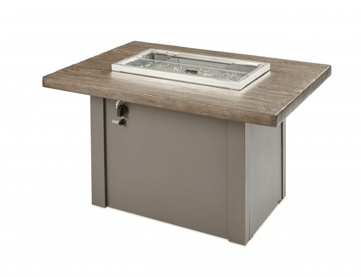 Outdoor Greatroom Fire Pits Stone Grey Havenwood Rectangular Gas Fire Pit Table with Grey Base