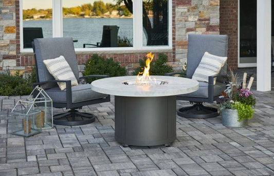 Outdoor Greatroom Fire PIts The Outdoor GreatRoom Company BC-20 Beacon Chat Height Fire Pit Table, 48x48-Inches