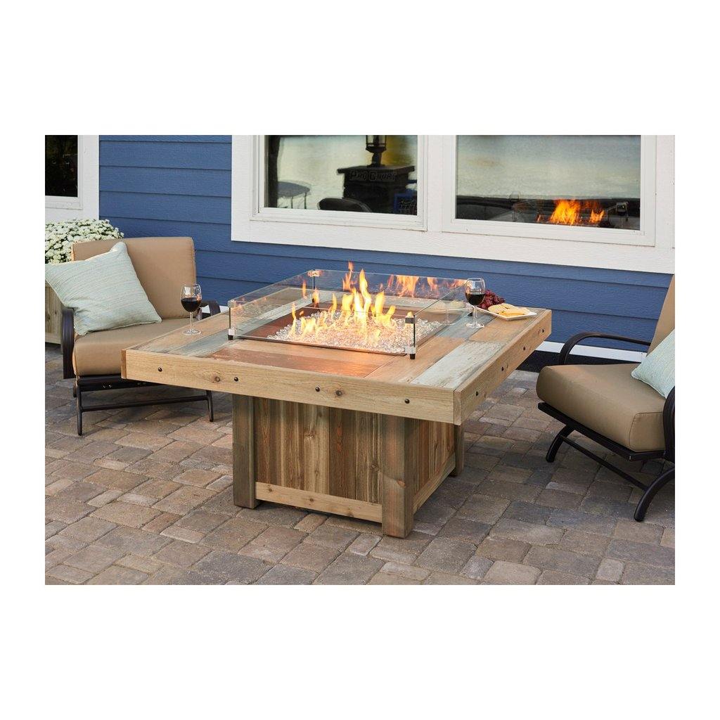Outdoor Greatroom Fire PIts The Outdoor GreatRoom Vintage 49-Inch Square Propane Gas Fire Pit Table w/ Standard Battery Ignition (NG Conversion Included) - VNG-2424BRN