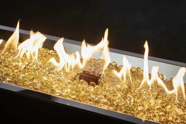 Outdoor Greatroom Linear Crystal Fire Burners 12" X 64" Linear Stainless Steel Gas Burner (CFP1264)