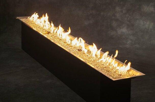 Outdoor Greatroom Linear Crystal Fire Burners 12" X 84" Linear Stainless Steel Gas Burner (CFP1284)