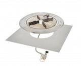 Outdoor Greatroom Linear Crystal Fire Burners Square Crystal Fire Plus Gas Burner Insert and Plate Kits - More Sizes