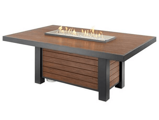 Outdoor Greatroom Linear Fire Pit Tables Fire Table Only Kenwood Linear Dining Fire Table (KW-1242-K)