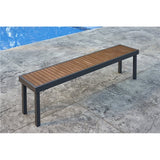 Outdoor Greatroom Linear Fire Pit Tables Kenwood Linear Fire Dining Set - 2 lounge chairs, 1 bench, 2 stools (KW-1242-K)