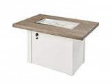 Outdoor Greatroom Rectangular Fire Pit Tables Driftwood Havenwood Rectangular Gas Fire Pit Table with White Base