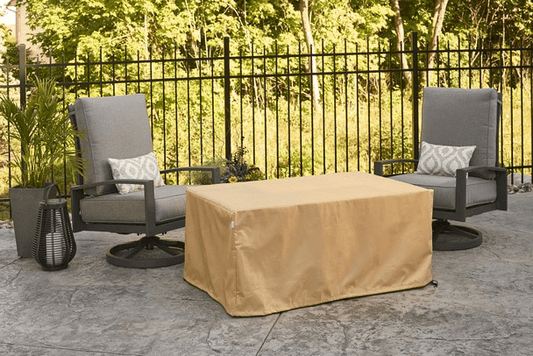 Outdoor Greatroom Tan Polyester Covers Protective Cover for Brooks, Kenwood Rectangular, & Sierra Linear Fire Pit Table (CVR5132)