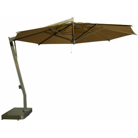 FIM - P20 Octagon Giant Cantilever Umbrella Canopy 13 ft. diameter | P-Series | Peppercorn Brown & Silver