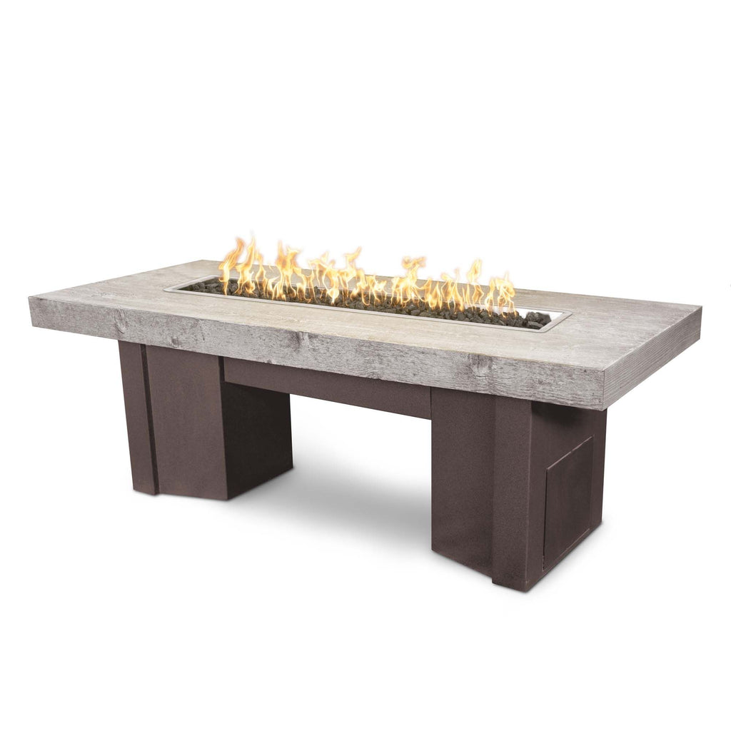 The Outdoor Plus - Alameda Fire Table 60" x 28" - Wood Grain  - OPT-ALMWG60