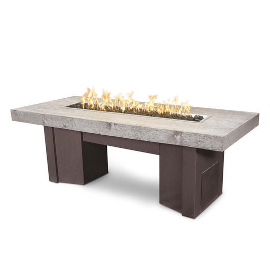 The Outdoor Plus - Alameda Fire Table 78" x 35" - Wood Grain  - OPT-ALMWG78