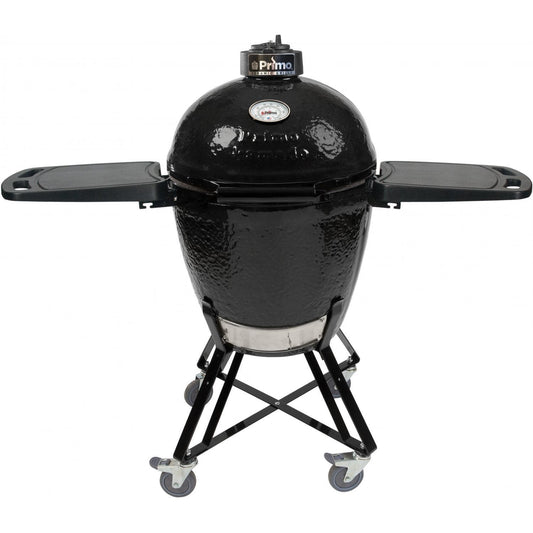 Primo Grills Charcoal Grill Charcoal Primo Grills Kamado Round - All-In-One (Heavy-Duty Stand, Side Shelves, Ash Tool and Grate Lifter)