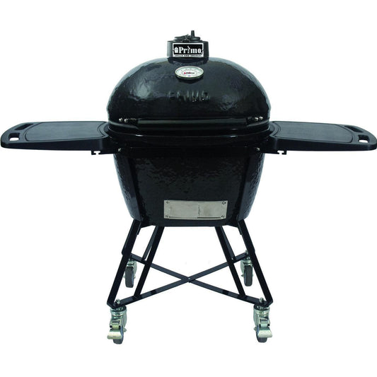 Primo Grills Kamado Grill Charcoal Primo Grills Oval LG 300 All-In-One (Heavy-Duty Stand, Side Shelves, Ash Tool and Grate Lifter)