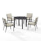 Crosley Furniture - Kaplan 5Pc Outdoor Metal Round Dining Set Oatmeal/Oil Rubbed Bronze - Table & 4 Chairs