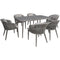 Hanover - Providence 7-Piece Outdoor Dining Set With 6 Rope Chairs, 63x35 Faux Wood Top Table - Grey - PROVDN7PC-GRY