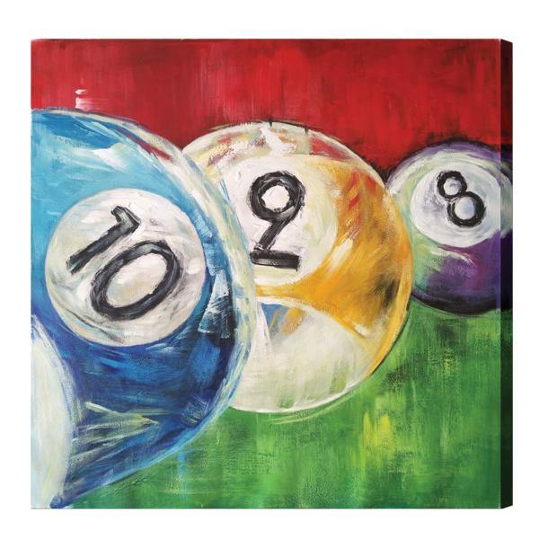 RAM Game Room Indoor Décor RAM Game Room - OIL PAINTING ON CANVAS - 2, 8, & 10 BALLS IN A ROW
