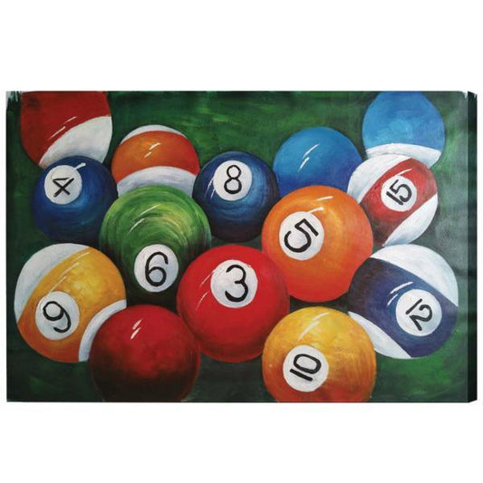 RAM Game Room Indoor Décor RAM Game Room - OIL PAINTING ON CANVAS - BILLIARD BALLS CLOSE UP