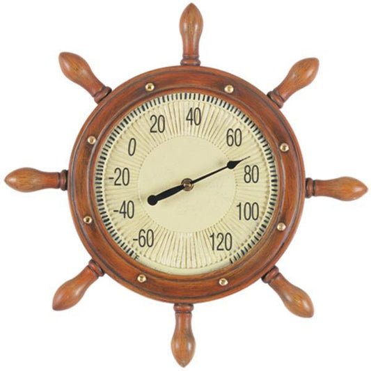 RAM Outdoor Décor Outdoor Décor RAM Game Room - 16" W CAPTAINS WHEEL THERMOMETER