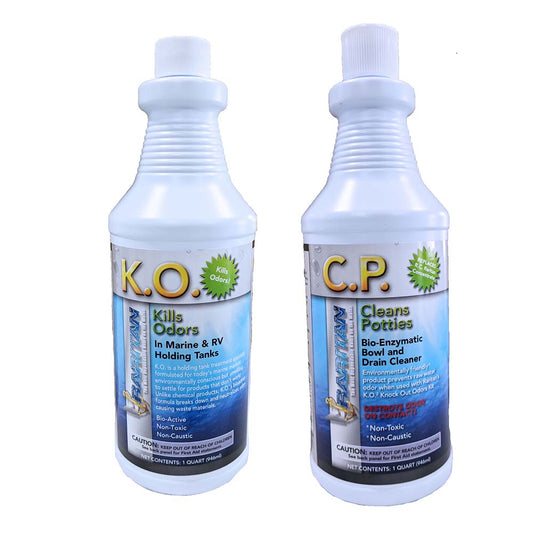 Raritan Cleaning Raritan Potty Pack w/K.O. Kills Odors  C.P. Cleans Potties - 1 of Each - 32oz Bottles [1PPOT]