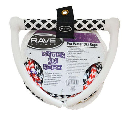 RAVE Towables - Ski/Wakeboard Ropes 75' 4-Section Ski Rope w/NBR Tractor Grip - Pro