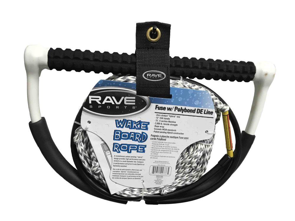 RAVE Towables - Ski/Wakeboard Ropes DynemaPoly Blend Wakeboard rope with Fuse Grip