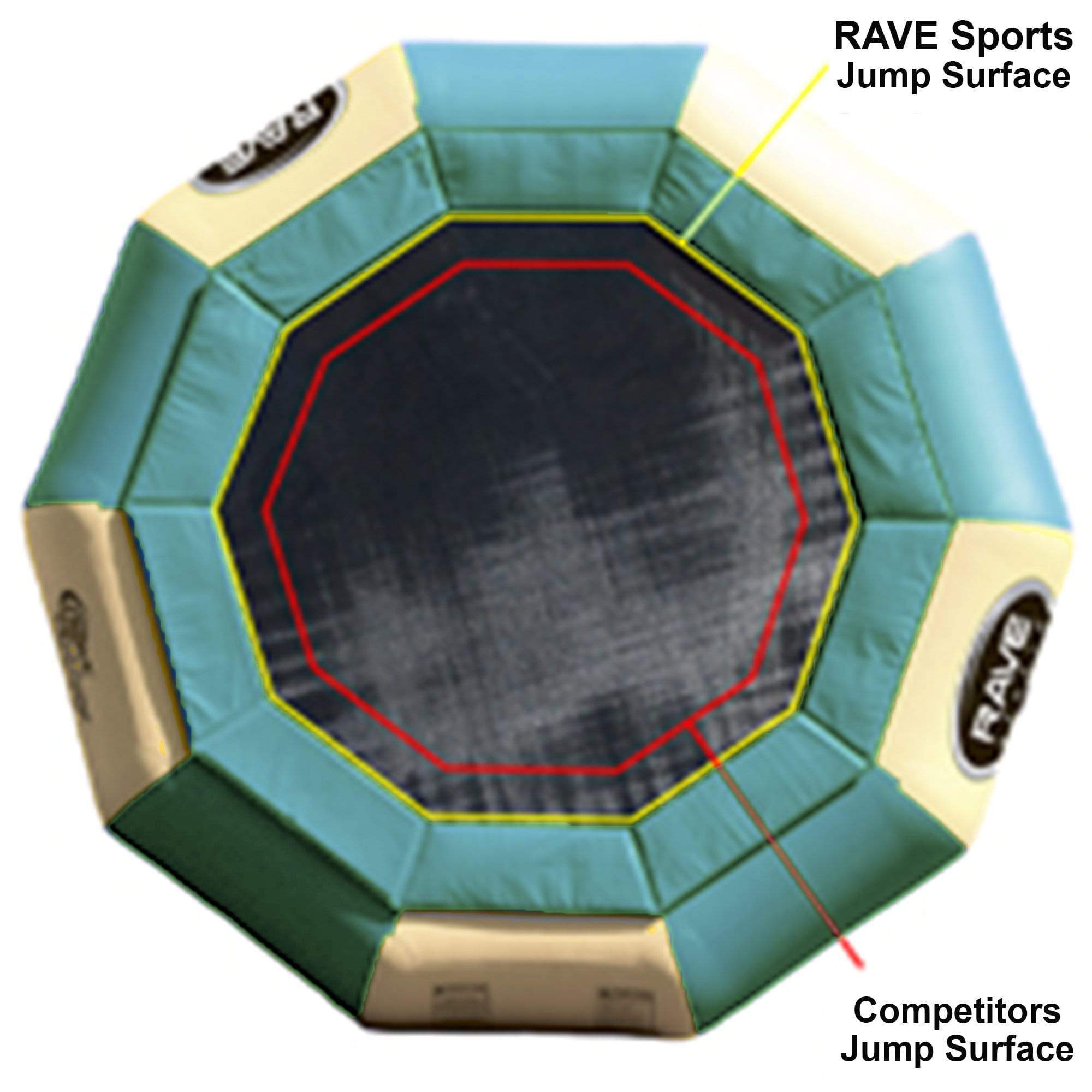 RAVE Sports® 00120 - Aqua Jump Eclipse 12' Yellow/Blue Water Trampoline 