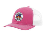 Recreation Outfitters Hat Pink and White Recreation Outfitters Badge Logo Hat