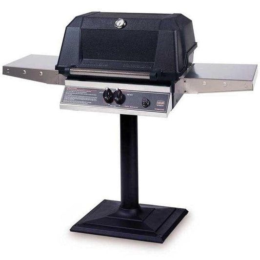 Recreation Outfitters MHP WNK4DD Propane Gas Grill With Stainless Steel Shelves And Stainless Grids On Bolt Down Post